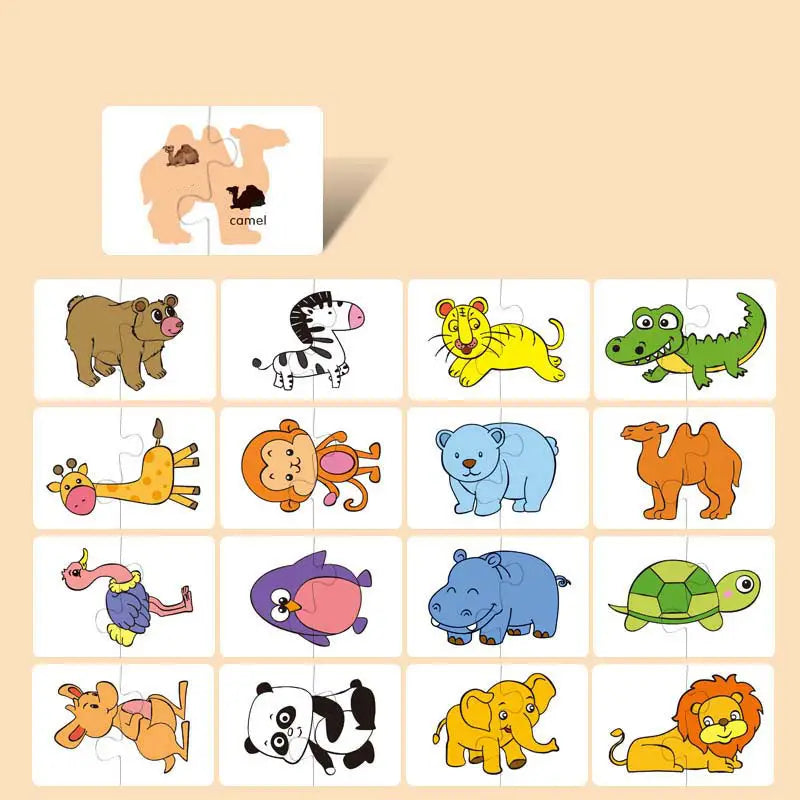 16pcs Montessori Toddler Puzzle Cards Toys For Kids