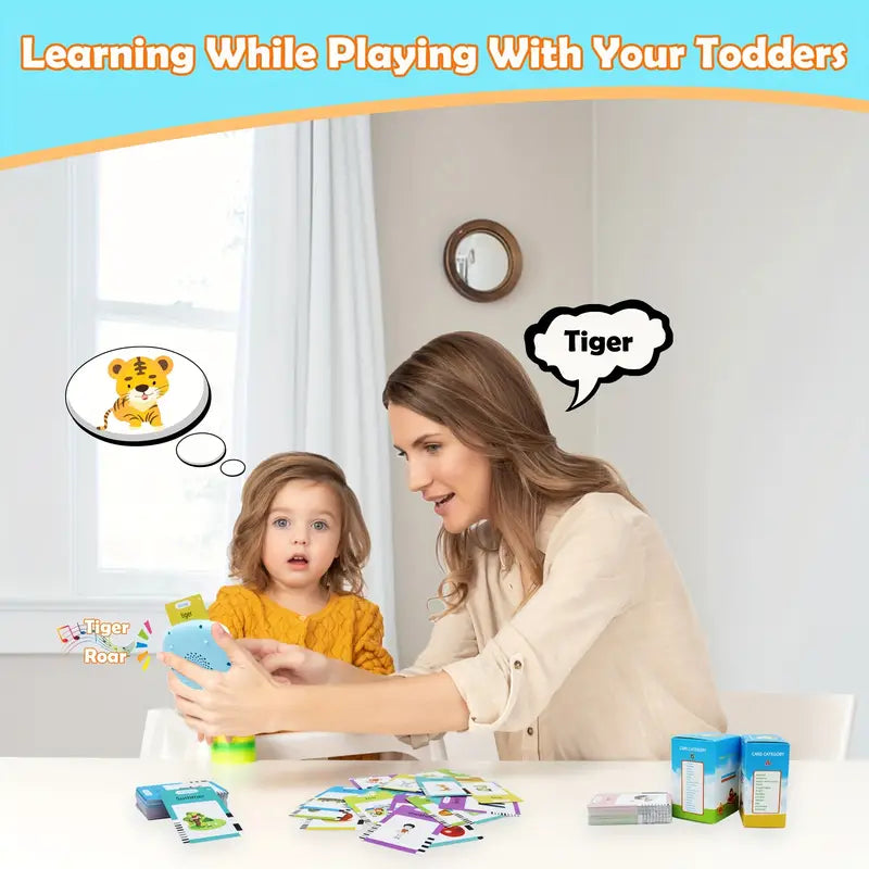 510  French& English &Spanish& German Toddler Bilingual Talking Flash Cards