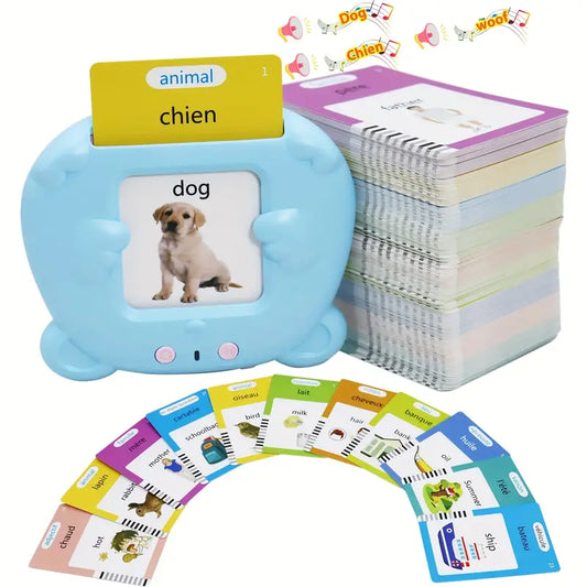 510  French& English &Spanish& German Toddler Bilingual Talking Flash Cards