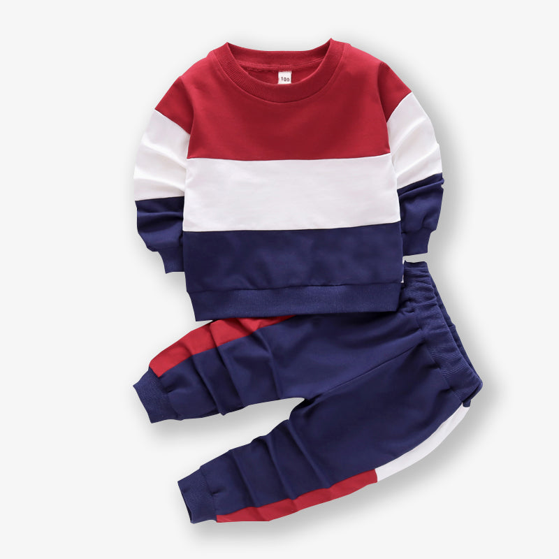 Toddler Boy/Girl Color block Pullover and Pants Casual Set