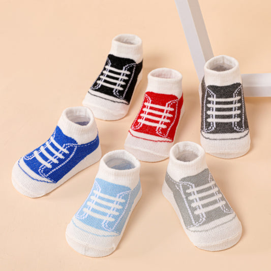 6-pairs Baby Shoes Pattern Socks