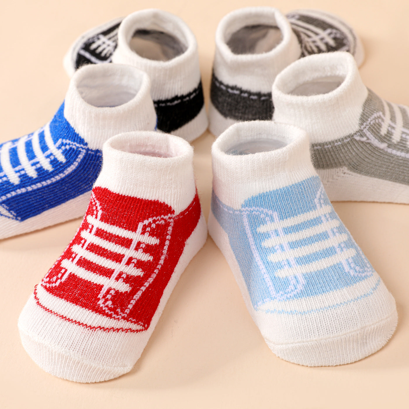 6 paires de chaussettes à motif de chaussures pour bébé