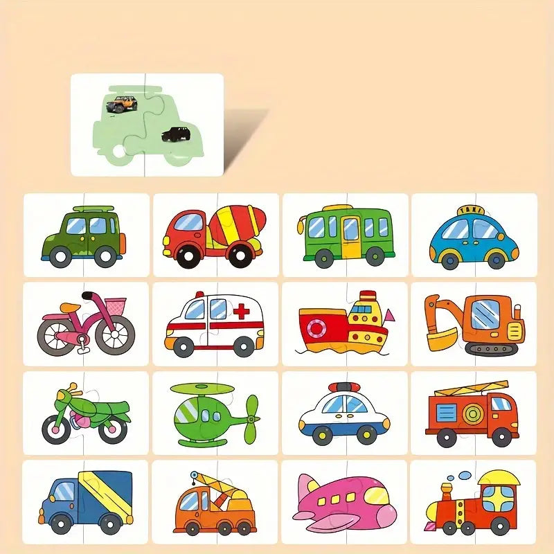 16pcs Montessori Toddler Puzzle Cards Toys For Kids